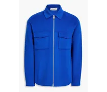 Wool-blend felt overshirt - Blue