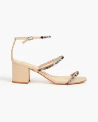 Alexandre Birman Alexa crystal-embellished suede sandals - Neutral Neutral