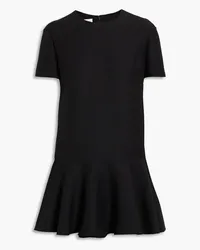 Valentino Garavani Fluted wool and silk-blend crepe mini dress - Black Black