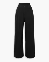 COPERNI Layered woven and stretch-jersey straight-leg pants - Black Black