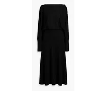 Dissect ribbed-knit midi dress - Black