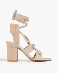 Gianvito Rossi Ibiza 85 lace-up suede sandals - Neutral Neutral