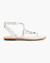 TOD'S Metallic pebbled-leather sandals - Metallic Metallic