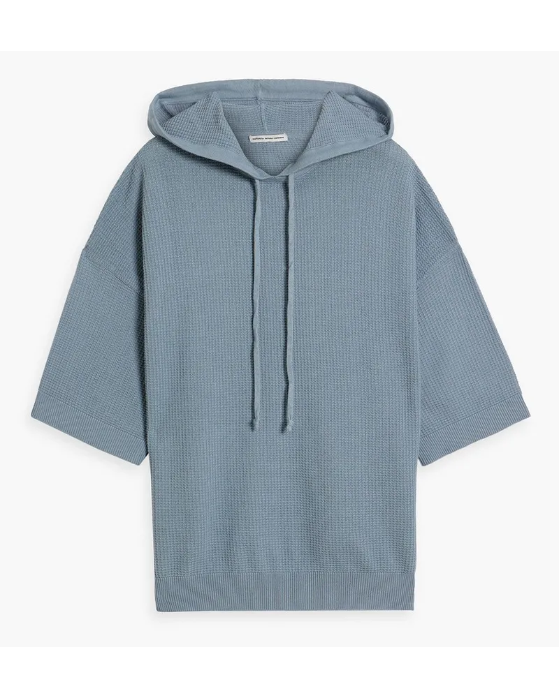 Autumn Cashmere Oversized waffle-knit cotton hoodie - Blue Blue