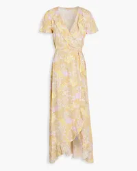 Melissa Odabash Dreamer ruffled floral-print maxi wrap dress - Yellow Yellow