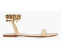 Myko chain-trimmed leather sandals - Neutral