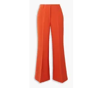 Cropped stretch-twill flared pants - Orange