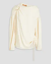 REJINA PYO Miller ring-embellished ruched twill blouse - White White