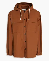 Jil Sander Cotton-flannel hooded overshirt - Brown Brown