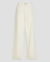 Rag & Bone Pleated high-rise wide-leg jeans - White White