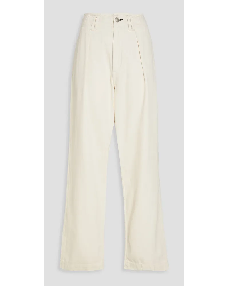 Rag & Bone Pleated high-rise wide-leg jeans - White White