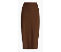 Wool-blend midi skirt - Brown