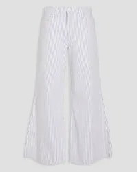 Frame Denim La Palazzo cropped striped high-rise wide-leg jeans - White White