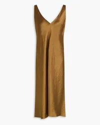 Vince Crinkled satin midi dress - Brown Brown