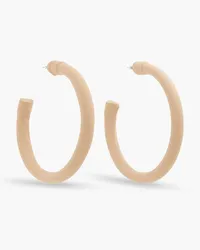 Maison Margiela Silver-tone stretch-jersey hoop earrings - Pink Pink