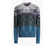 Missoni Space-dyed wool polo sweater - Black Black