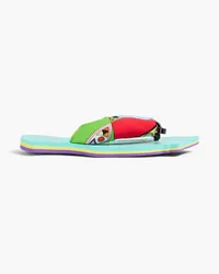 Emilio Pucci Printed jersey flip flops - Blue Blue