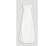Bono ruched cotton and silk-blend faille maxi dress - White