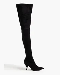 Sergio Rossi Stretch-suede thigh boots - Black Black