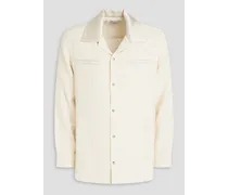 Cotton-blend tweed overshirt - White