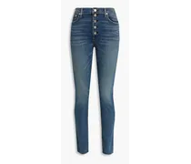 Nina frayed high-rise skinny jeans - Blue