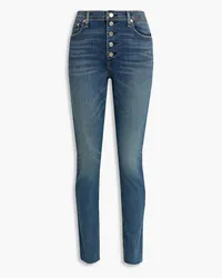 Rag & Bone Nina frayed high-rise skinny jeans - Blue Blue