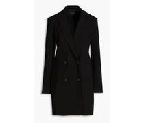 Dax wool-blend crepe mini tuxedo dress - Black