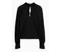 Reborn cutout jersey blouse - Black