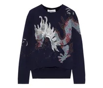 Embellished wool and cashmere-blend sweater - Blue