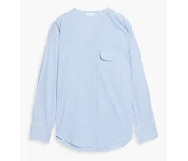 Sigourney striped cotton-poplin shirt - Blue