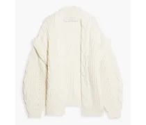 Ynara cable-knit wool-blend cardigan - White