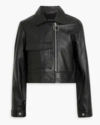 MUUBAA Tabitha cropped leather jacket - Black Black