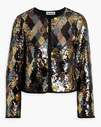 RIXO Wren cropped sequined chiffon jacket - Metallic Metallic