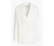 Slub linen blazer - White