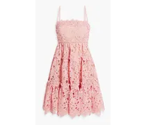 Tiered guipure lace mini dress - Pink