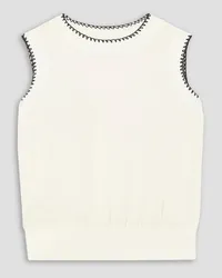 Theory Embroidered silk top - White White