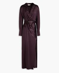 NICHOLAS Electra wrap-effect silk-satin gown - Purple Purple