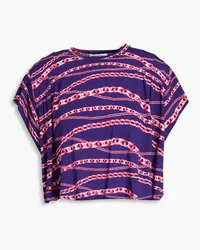 Paco Rabanne Cropped printed cupro-blend jersey T-shirt - Purple Purple