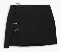 Ring-embellished stretch-jersey mini skirt - Black