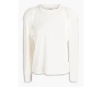 Stanton gathered pointelle-knit sweater - White