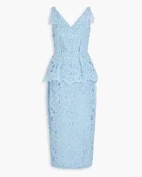 EMILIA WICKSTEAD Layered organza midi dress - Blue Blue