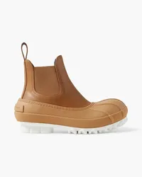 Stella McCartney Duck rubber-trimmed faux leather Chelsea boots - Brown Brown