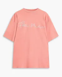 Acne Studios Embroidered cotton-jersey T-shirt - Pink Pink