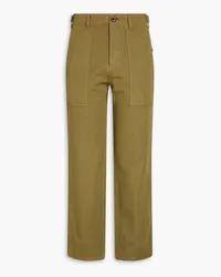 Alex Mill Neil cotton and linen-blend twill straight-leg pants - Green Green