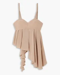 Victoria Beckham Asymmetric ruffled silk crepe de chine camisole - Neutral Neutral