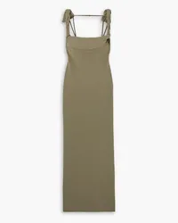 Jacquemus Open-back stretch-knit maxi dress - Green Green