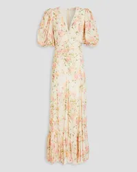 byTiMo Crochet-trimmed floral-print crepe maxi dress - Multicolor Multicolor