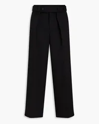 Jil Sander Belted grain de poudre wool pants - Black Black