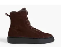 Fallon shearling-lined suede high-top sneakers - Brown