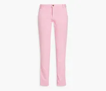 Cotton-blend gabardine slim-leg pants - Pink